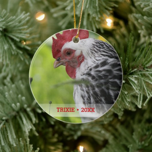 Décoration En Céramique Photo personnalisée Poulet de Poulet de Noël Arbre (Arbre)