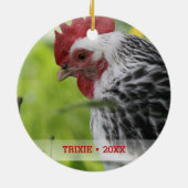 Décoration En Céramique Photo personnalisée Poulet de Poulet de Noël Arbre (Dos)
