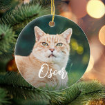 Décoration En Céramique Photo personnalisée pour animal de compagnie<br><div class="desc">Créez votre propre personnalisation photo personnalisée ornement photo d'animal de compagnie cette saison de vacances.</div>