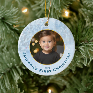 Décoration En Céramique Photo personnalisée Premier Noël du bébé