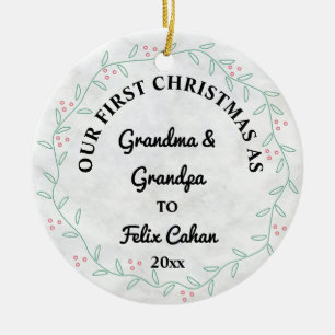Décoration En Céramique Photo personnalisée Premier Noël en grand-mère