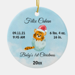 Décoration En Céramique Photo personnalisée Tigre bébé garçon premier 