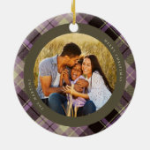 Décoration En Céramique Photo Plaid Violet (Dos)