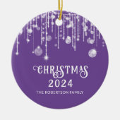 Décoration En Céramique Photo Purple String Lumières Noël (Devant)