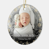 Décoration En Céramique Photo Remerciement Grateful Snowflake Holiday (Gauche)