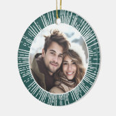 Décoration En Céramique Photo retro sunburst pin vert Noël (Gauche)