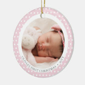 Décoration En Céramique Photo rose mignonne 1er Noël du bébé religieux (Gauche)