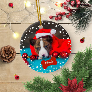 Décoration En Céramique Photo simple de Noël pour chiot chien