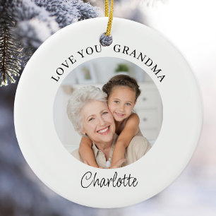 Décoration En Céramique Photo souvenir « Je t'aime grand-mère »