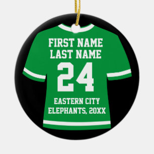 Décoration En Céramique Photo verte Football Football Hockey Sport Jersey