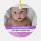 Décoration En Céramique Photo Violet double face 2 photo Baby First (Dos)