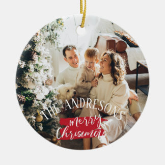 Décoration En Céramique Photographie personnalisée et nom noël