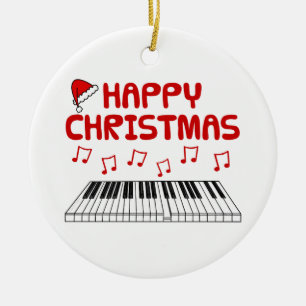 Décoration En Céramique Piano Clavier Pianiste musicien Ornament de Noël