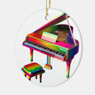 Décoration En Céramique Piano de couleur arc-en-ciel