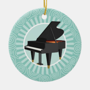 Décoration En Céramique Piano Fun Turquoise Swirl Music