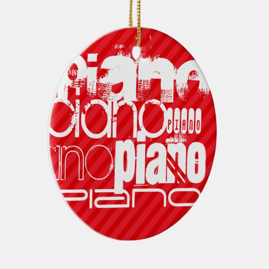 Décoration En Céramique Piano ; Grandes rouges écarlates (Droite)