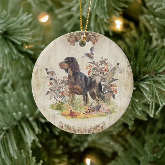 Décoration En Céramique Picardy Spaniel, chasse aux oiseaux (Arbre)