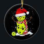 Décoration En Céramique Pickleball Christmas Snowman avec Casquette Père N<br><div class="desc">Pickleball Christmas Snowman avec Casquette Père Noël</div>