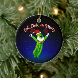 Décoration En Céramique Pickleball de Noël Pickleball Picket de Noël