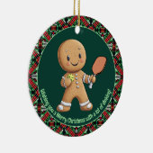 Décoration En Céramique Pickleball 🎄 Joyeux Noël, texte personnalisé (Droite)