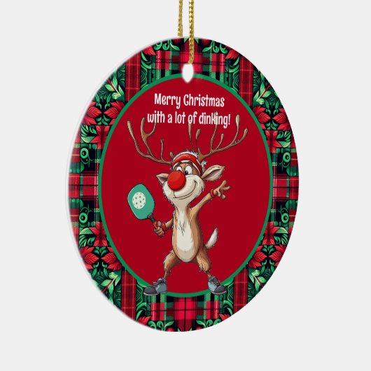 Décoration En Céramique Pickleball 🎄 Joyeux Noël, texte personnalisé (Droite)