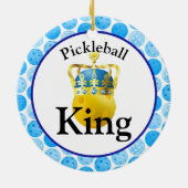 Décoration En Céramique Pickleball King, Pickleball Jaune Portant Une Cour (Dos)