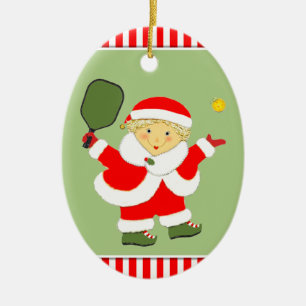 Décoration En Céramique Pickleball Mme Claus