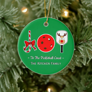 Décoration En Céramique Pickleball Noël Joie Sucre de canne Paddle Ball