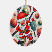 Décoration En Céramique Pickleball Noël thème avec le Père Noël (Droite)