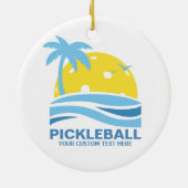 Décoration En Céramique Pickleball Tropical Palm Tree Sun Votre texte pers (Dos)