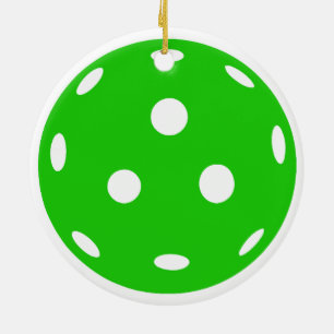 Décoration En Céramique Pickleballs rouges et verts Noël