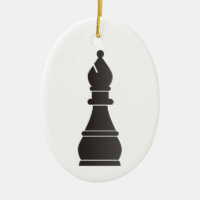 Pièce d'échecs noire d'évêque