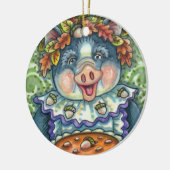 DÉCORATION EN CÉRAMIQUE PIG & ACORN PIE, MERCI FABRIQUÉ AVEC AMOUR (Gauche)