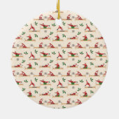 Décoration En Céramique Pilates Reformer Santa Seamless Christmas Patterns (Dos)