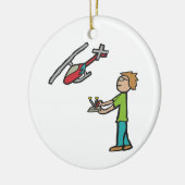 Décoration En Céramique Pilote d'hélicoptère RC (Gauche)