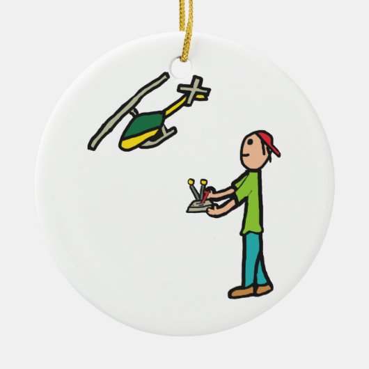 Décoration En Céramique Pilote d'hélicoptère RC (Devant)