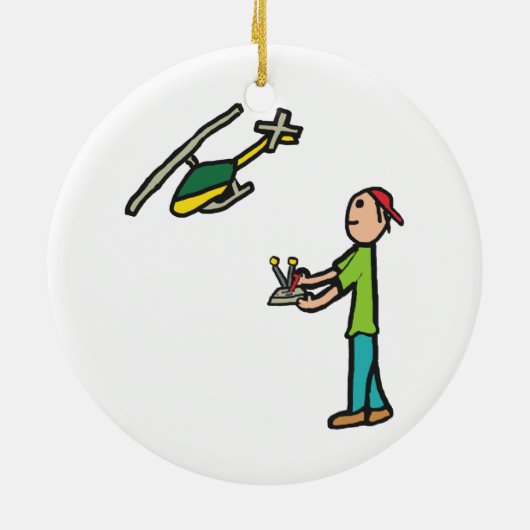 Décoration En Céramique Pilote d'hélicoptère RC (Dos)