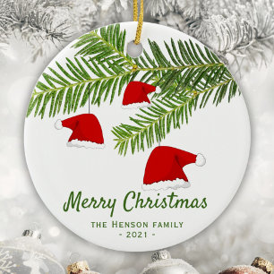 Décoration En Céramique Pin de chapeau rouge moderne Joyeux Noël