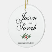 Décoration En Céramique Pin et canneberge | Enregistrer la date (Gauche)