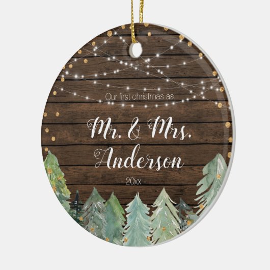 Décoration En Céramique Pin rustique Notre premier Noël (Gauche)