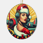 Décoration En Céramique Pin-up Fille Ornament de Noël (Gauche)