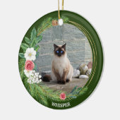 Décoration En Céramique Pin Wreath avec Roses Petunias Baies Blancs (Gauche)