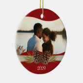 Décoration En Céramique Pinecones de bois photo rouge (Droite)