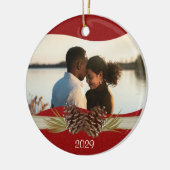 Décoration En Céramique Pinecones de bois photo rouge (Gauche)