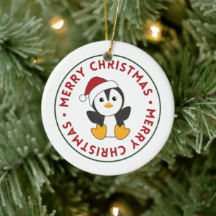 Décoration En Céramique Pingouin Noël Neige Hiver Animaux Pingouins Cer