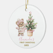 Décoration En Céramique Pink Baby Bear First Christmas Keepsake (Gauche)