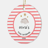 Décoration En Céramique Pink Baby Dino | First Christmas Red Stripe Chic (Gauche)