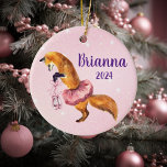 Décoration En Céramique Pink Ballerina Fox Nom personnalisé<br><div class="desc">Cette conception peut être personnalisée dans la zone fournie en modifiant la photo et/ou le texte. Vous pouvez également le customiser en cliquant sur Personnaliser ce Modèle, puis en choisissant l'option cliquer pour customiser et supprimer ou modifier la couleur de l'arrière - plan, ajouter du texte, modifier la couleur ou...</div>