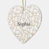 Décoration En Céramique Pink Pearls Gold Chain (Gauche)