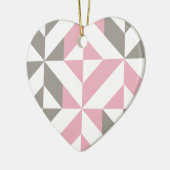 Décoration En Céramique Pink Raspberry and Silver Geometric ZigZag (Gauche)